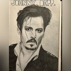 Hand-drawn Johnny Depp portrait 2021